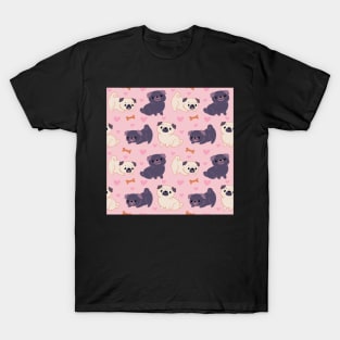 Love Pugs Pattern T-Shirt